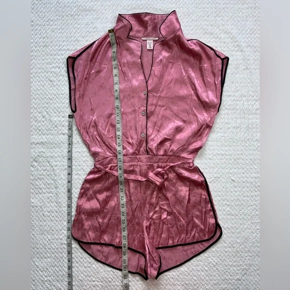 Victoria’s Secret pink satin pink pajama romper - Picture 8 of 8